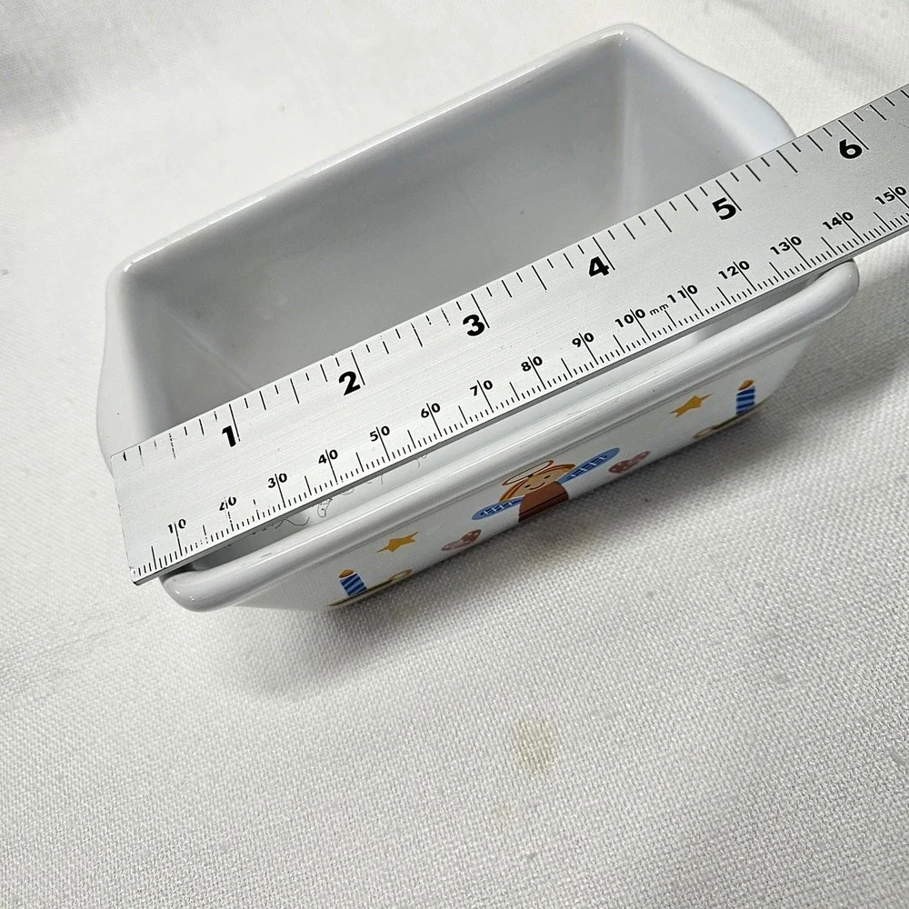 Holiday Mini Loaf Pan Set of 4 Mini Multicolor Ceramic Christmas Decor baking‎